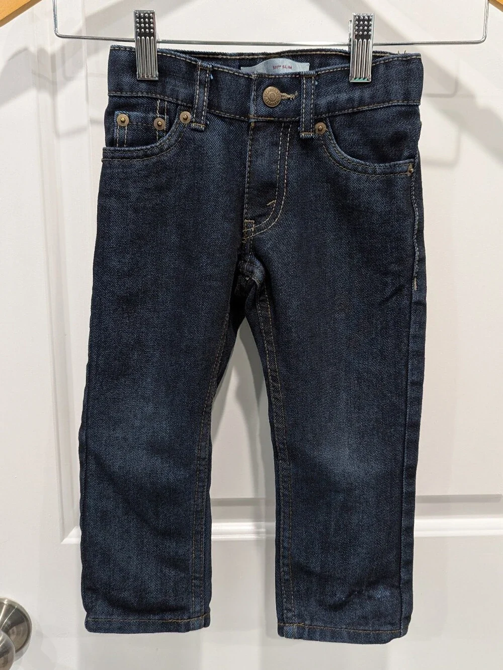 Levi's Kids 511 Slim Jeans Denim Dark Wash Pants Toddler Little Boy Size 3 3T